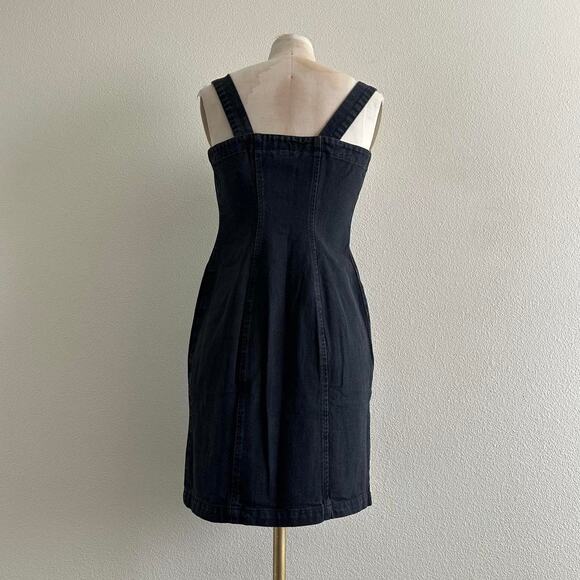 Vintage black denim mini dress - Picture 4 of 8
